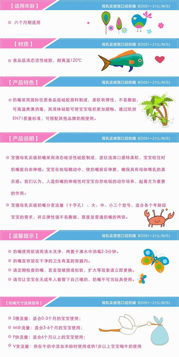 寶德寬口徑奶嘴2粒裝