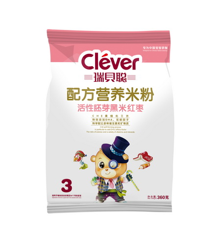 瑞貝聰活性胚芽黑米紅棗營(yíng)養(yǎng)米粉3段袋裝