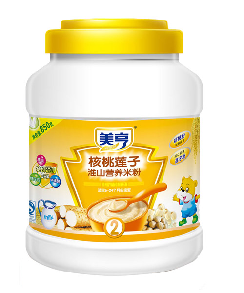 美亨850g桶裝核桃蓮子營(yíng)養(yǎng)米粉2段