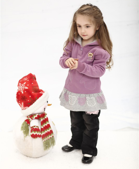 小熊B琪紫色可愛女童外套