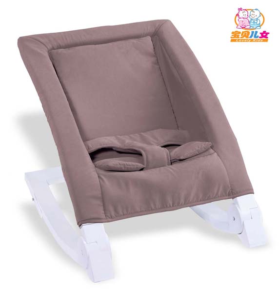寶貝兒女咖啡色寶寶搖椅-新款設計