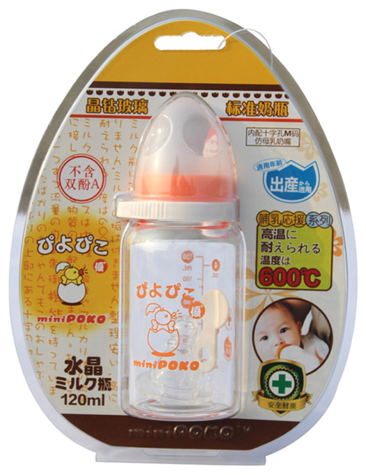 POKO牌晶鉆玻璃標準奶瓶120ml