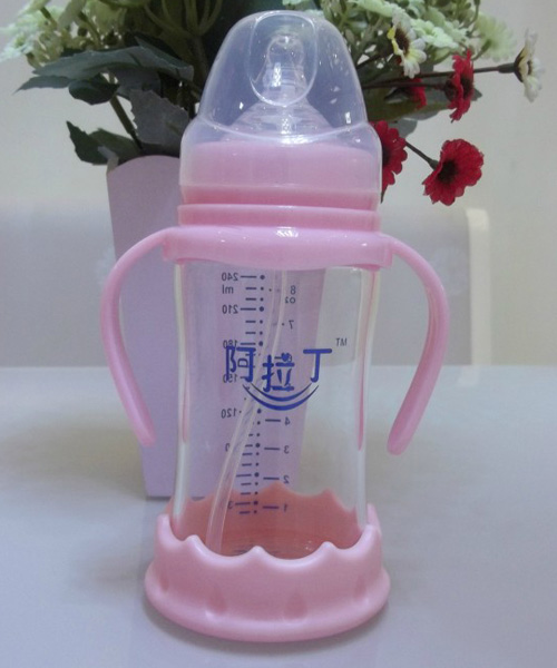 阿拉丁玻璃奶瓶粉色