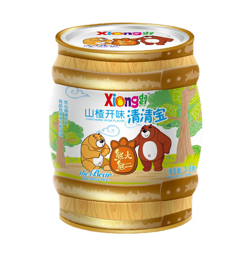 熊大熊二山楂開胃清清寶罐裝