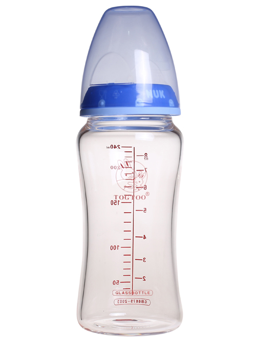 淘氣兔寬口徑玻璃奶瓶