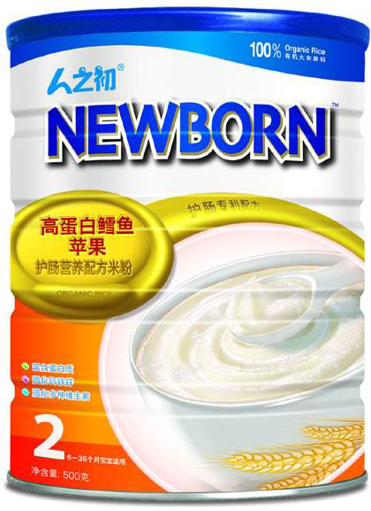 人之初高蛋白鱈魚蘋果米粉2段