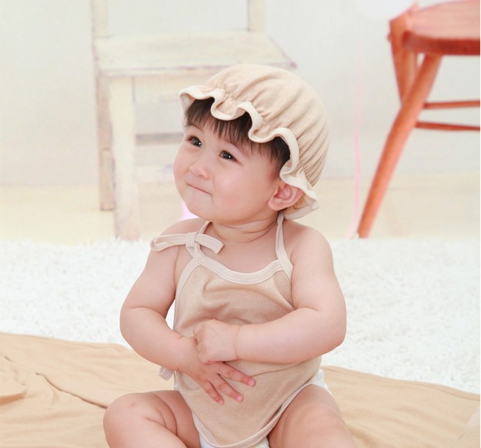 棉果果天然彩棉花朵出生帽