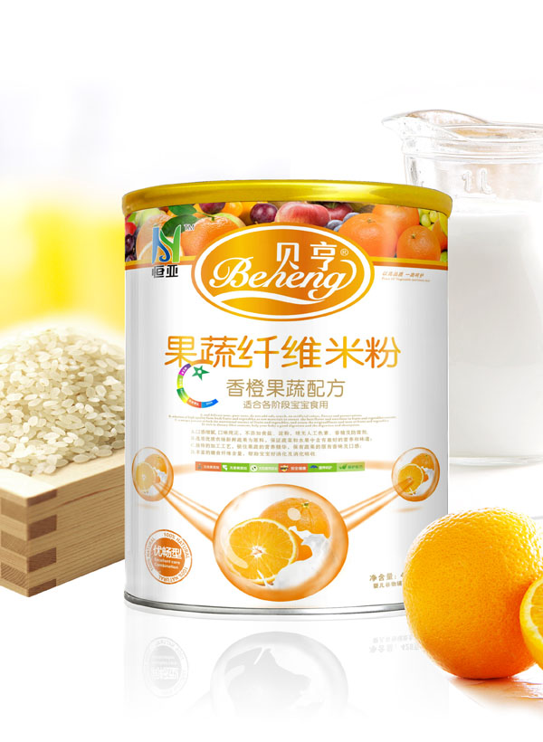 貝亨0段香橙果蔬配方果蔬纖維米粉