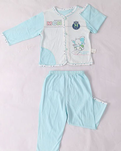 摩可拿寶寶藍色開衫內衣套裝