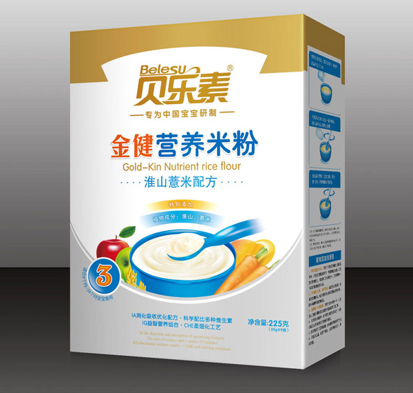 貝樂(lè)素淮山薏米金健米粉3段