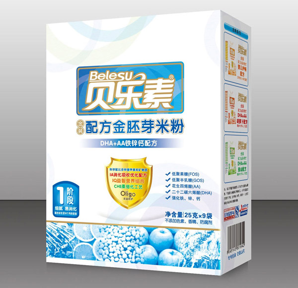 貝樂素DHA+AA鐵鋅鈣金胚芽米粉1段