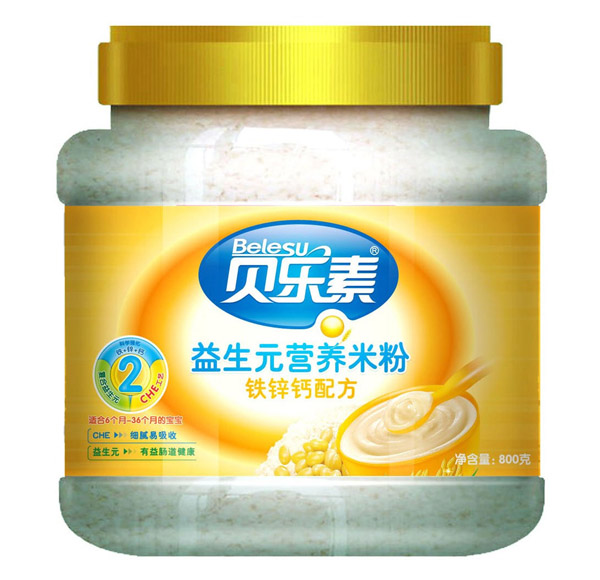 貝樂素鐵鋅鈣益生元營養(yǎng)米粉2段