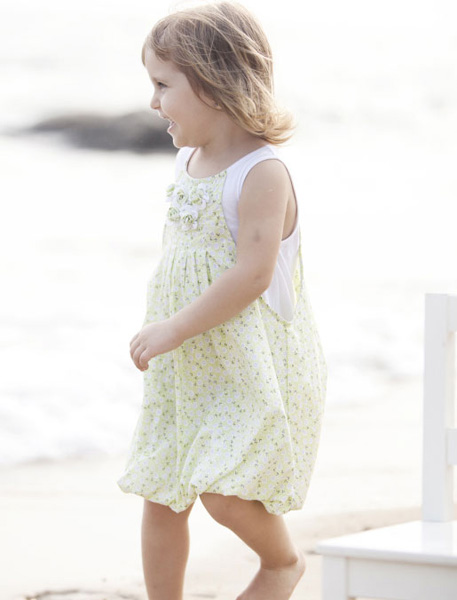 哇喔哇喔拼接燈籠背心裙