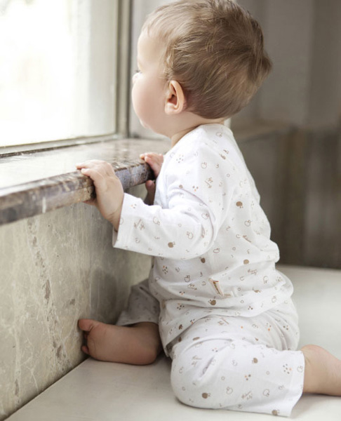 哇喔哇喔新款純棉前開套裝