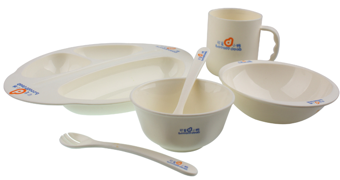 可愛小鴨嬰兒用餐盤6件組