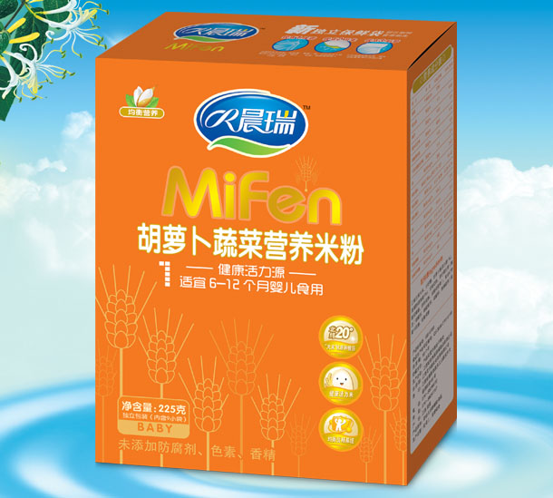 晨瑞胡蘿卜蔬菜營養(yǎng)米粉1段