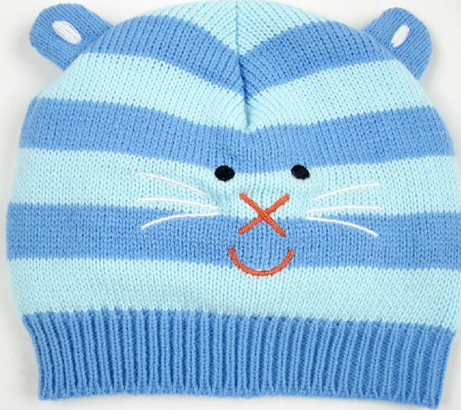 幼之戀卡通動物幼兒帽藍色