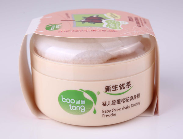 寶童·新生優(yōu)茶嬰兒搖搖松花爽身粉