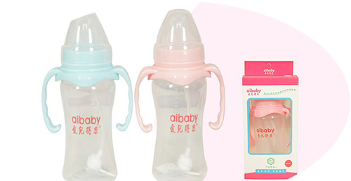 愛兒得樂300ml寬口PP帶柄自動(dòng)奶瓶