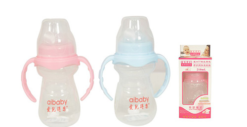 愛兒得樂210ml寬口PP帶柄自動奶瓶