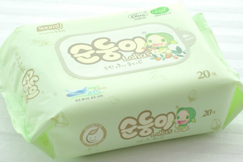 韓國(guó)進(jìn)口嬰兒濕巾頂級(jí)便攜裝20片1
