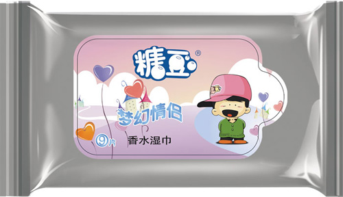 糖豆夢(mèng)幻情侶男用9片裝香水濕巾