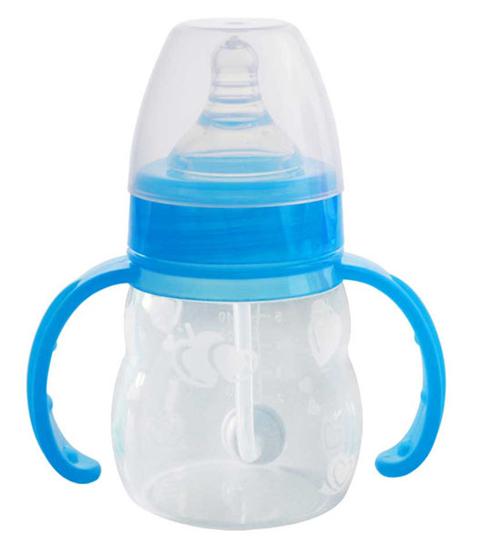 優(yōu)恩藍色硅膠奶瓶160ml