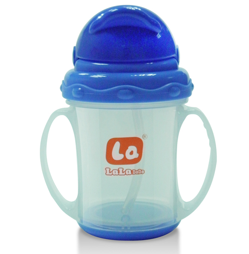 樂樂寶貝帶炳吸管嬰兒學飲杯