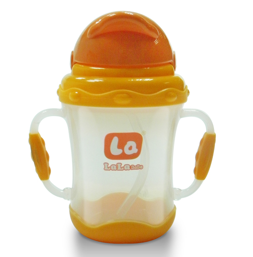 樂(lè)樂(lè)寶貝帶炳嬰兒吸管學(xué)飲杯