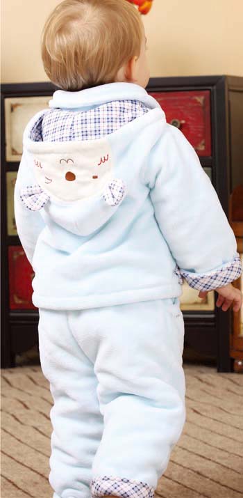 諾比淺藍(lán)色棉衣套裝