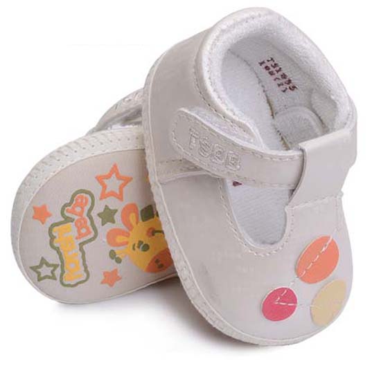 天使之嬰格子布幼兒步前鞋杏色