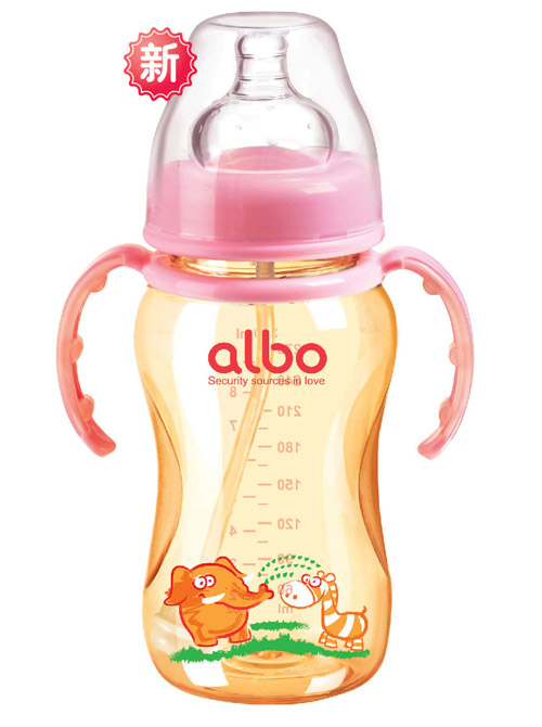 愛樂寶PPSU寬口自動(dòng)奶瓶粉色300ml