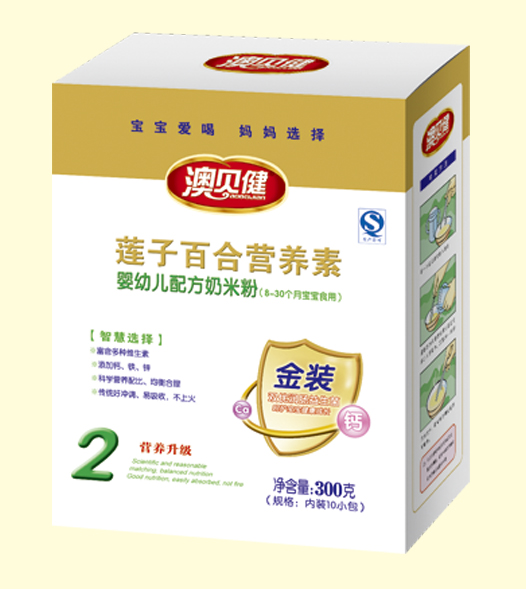 澳貝健蓮子百合營(yíng)養(yǎng)素奶米粉2段