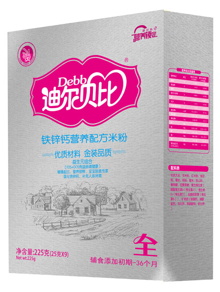迪爾貝比鐵鋅鈣營養(yǎng)配方米粉盒裝