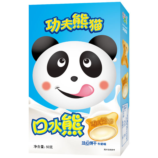 功夫熊貓口水熊注心餅干牛奶味盒裝
