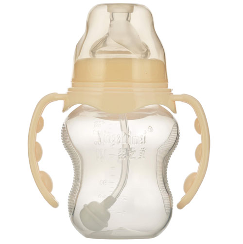 嬰之美寬口雙耳自動(dòng)葫蘆PP奶瓶210ML乳白色