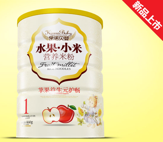 金諾貝嬰蘋果益生元護暢水果小米米粉鐵聽