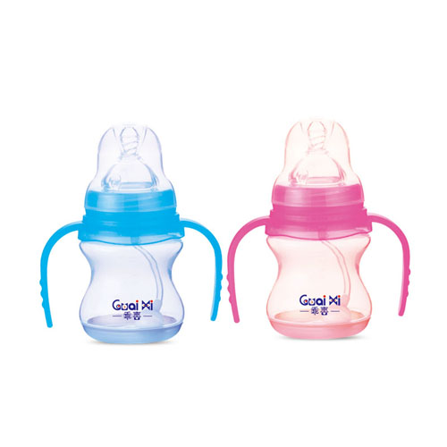 寬口PP帶底座弧形感溫自動奶瓶150ML G0065