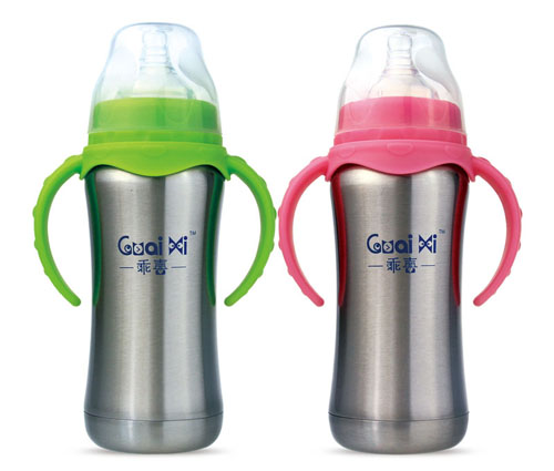 乖喜寬口徑有耳自動(dòng)保溫奶瓶180ML G3048