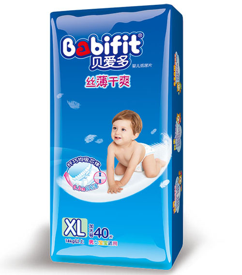 貝愛(ài)多絲薄干爽紙尿片XL碼40片大包裝