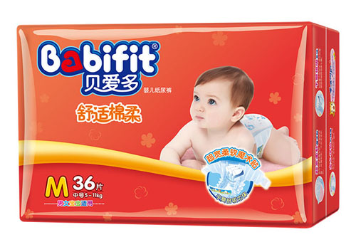 貝愛(ài)多舒適棉柔紙尿褲M碼36片大包裝
