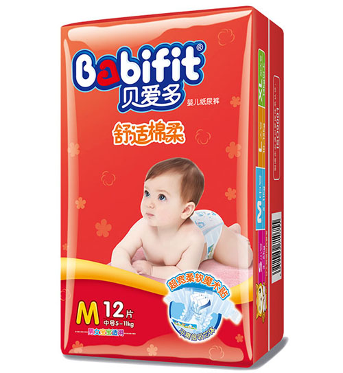 貝愛多舒適棉柔紙尿褲M碼12片小包裝