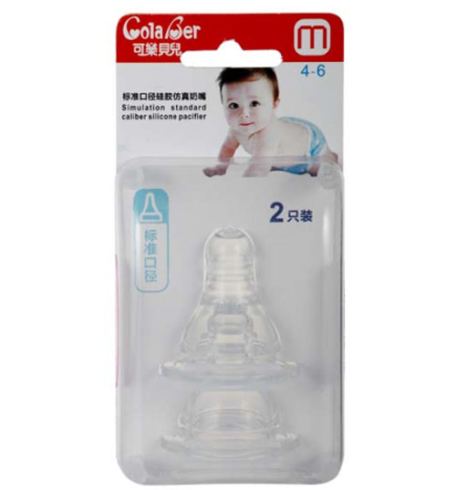 可樂貝兒標(biāo)準(zhǔn)口徑硅膠仿真奶嘴M碼