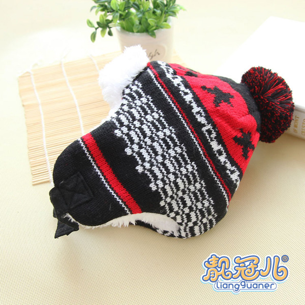 靚冠兒嬰幼兒加絨保暖護耳帽子側面