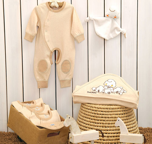 棉果果開襠爬服兩件套