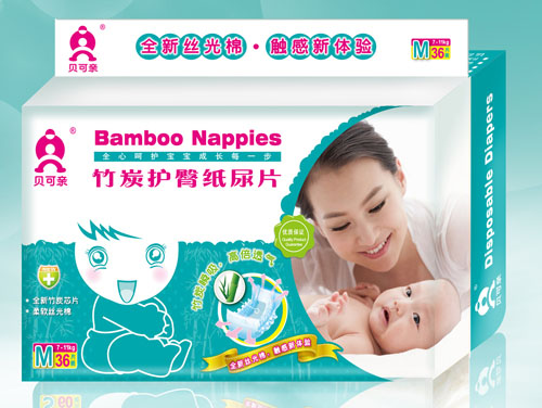 貝可親竹炭護(hù)臀紙尿片M碼36片