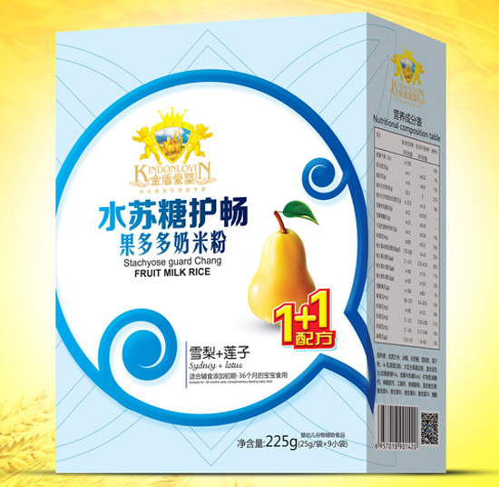 金盾愛嬰雪梨蓮子水蘇糖水果奶米粉盒裝
