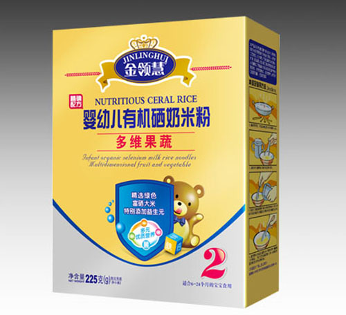 金領慧多維果蔬嬰幼兒有機硒米粉2段盒裝