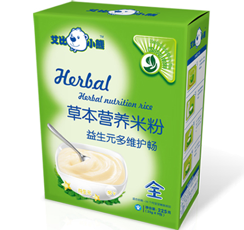 艾比小熊益生元多維護(hù)暢草本米粉全段盒裝