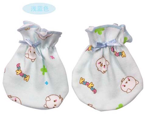 KUNKUN嬰兒棉質(zhì)護(hù)手套淺藍(lán)色